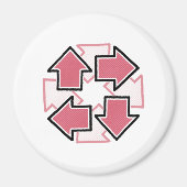 Clockwise Arrows Minimal Geometric Red Magnet (Vorne)