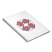 Clockwise Arrows Minimal Geometric Red Notizblock (Rechte Seite)