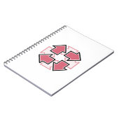 Clockwise Arrows Minimal Geometric Red Notizblock (Linke Seite)