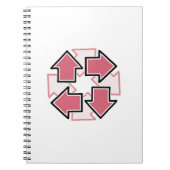 Clockwise Arrows Minimal Geometric Red Notizblock (Vorderseite)