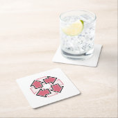 Clockwise Arrows Minimal Geometric Red Rechteckiger Pappuntersetzer (Vor Ort)