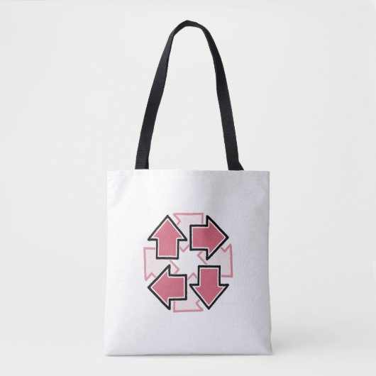 Clockwise Arrows Minimal Geometric Red Tasche (Vorderseite)
