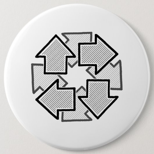 Clockwise Arrows Minimal Geometric White Variant 1 Button (Vorderseite)