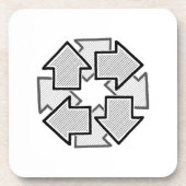 Clockwise Arrows Minimal Geometric White Variant 1 Getränkeuntersetzer (Vorderseite)