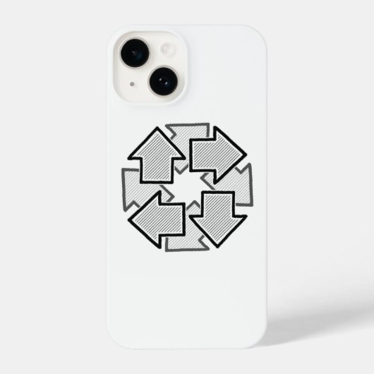 Clockwise Arrows Minimal Geometric White Variant 1 iPhone Hülle (Rückseite)