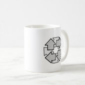 Clockwise Arrows Minimal Geometric White Variant 1 Kaffeetasse (VorderseiteRechts)