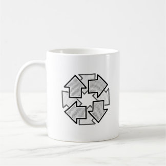 Clockwise Arrows Minimal Geometric White Variant 1 Kaffeetasse