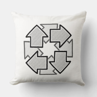 Clockwise Arrows Minimal Geometric White Variant 1 Kissen