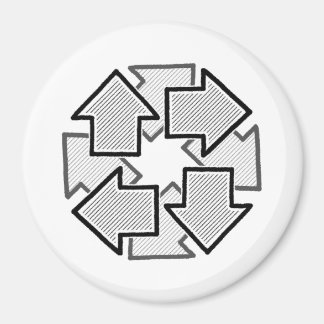 Clockwise Arrows Minimal Geometric White Variant 1 Magnet
