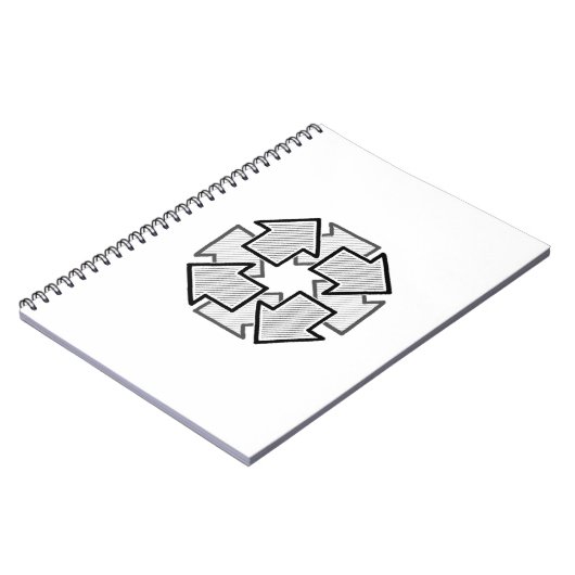 Clockwise Arrows Minimal Geometric White Variant 1 Notizblock (Linke Seite)