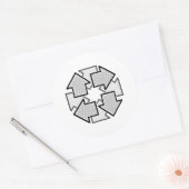 Clockwise Arrows Minimal Geometric White Variant 1 Runder Aufkleber (Umschlag)