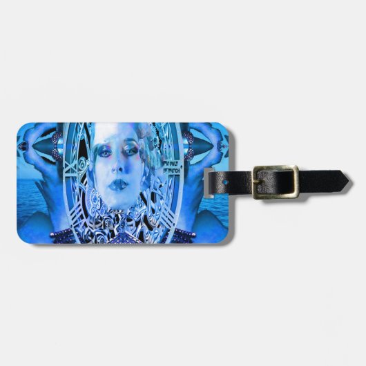 Clockwork Blue Luggage Tag Gepäckanhänger (Vorderseite horizontal)