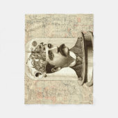 Clockwork Brain STEAMPUNK Vintag Fleecedecke (Vorderseite)