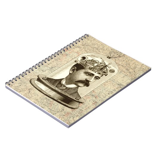 Clockwork Brain STEAMPUNK Vintag Notizblock (Linke Seite)