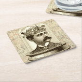 Clockwork Brain STEAMPUNK Vintag Rechteckiger Pappuntersetzer (angewinkelt)