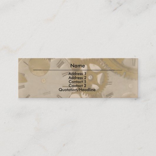 Clockwork Business Card Mini Visitenkarte (Vorderseite)