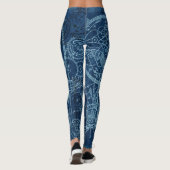 Clockwork Collage Blue Leggings (Rückseite)