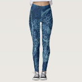 Clockwork Collage Blue Leggings (Vorderseite)