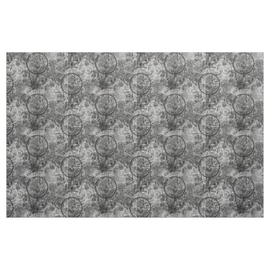 Clockwork Collage Grau Stoff (Yard (91,4 cm))