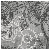 Clockwork Collage Grau Stoff (Nahaufnahme)