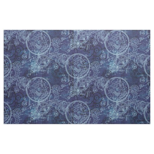 Clockwork Collage Indigo Stoff (Fat Quarter (45,7 x 55,9 cm))