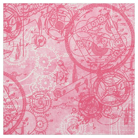Clockwork Collage Pink Stoff (Muster)