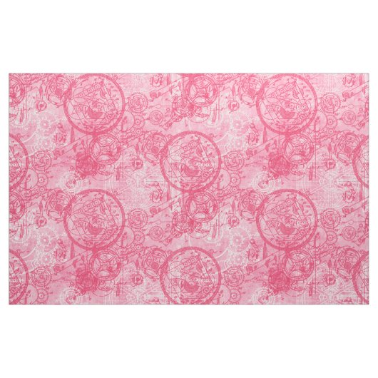Clockwork Collage Pink Stoff (Fat Quarter (45,7 x 55,9 cm))