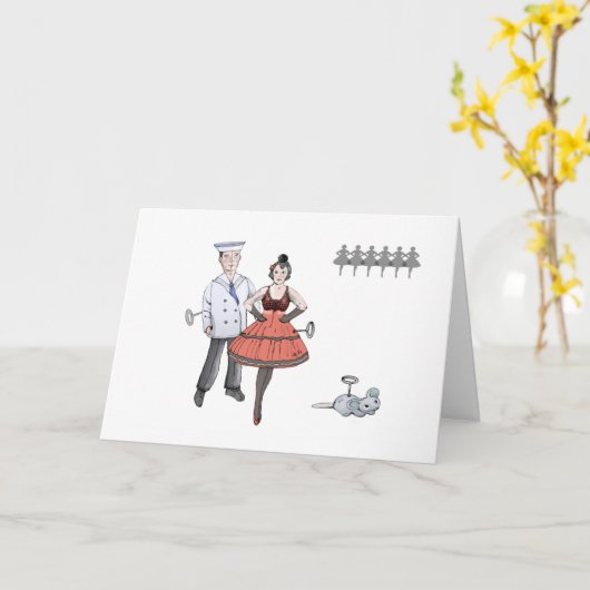 Clockwork Dancer Card Karte (Gelbe Blume)