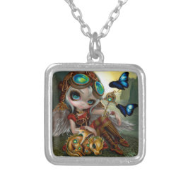 "Clockwork Dragonling" Versilberte Kette