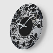 Clockwork Gears Silver Wall Clock Große Wanduhr (Winkel)