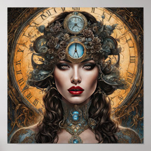 Clockwork Orange A Steampunk Frau Poster