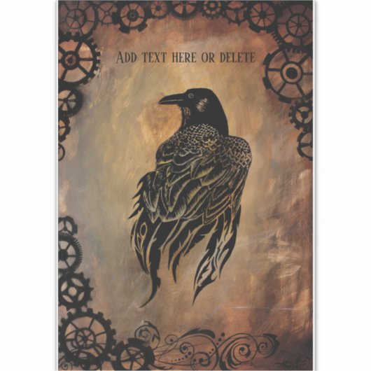 Clockwork Raven Aufkleber (Vorderseite)