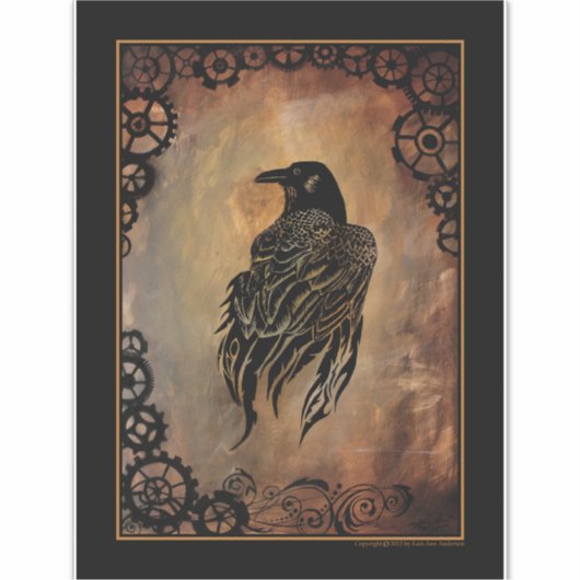 Clockwork Raven Aufkleber (Vorderseite)