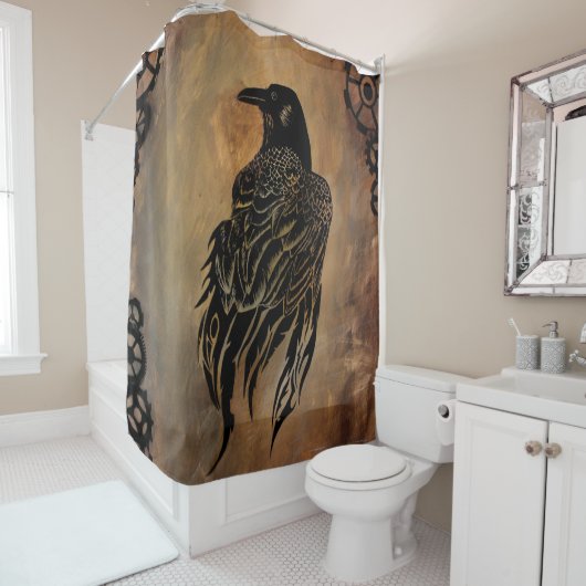 Clockwork Raven Duschvorhang (Beispiel)