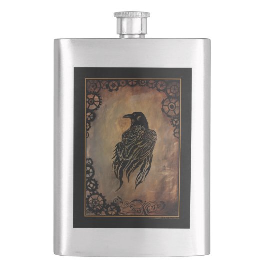 Clockwork Raven Flachmann (Vorderseite)