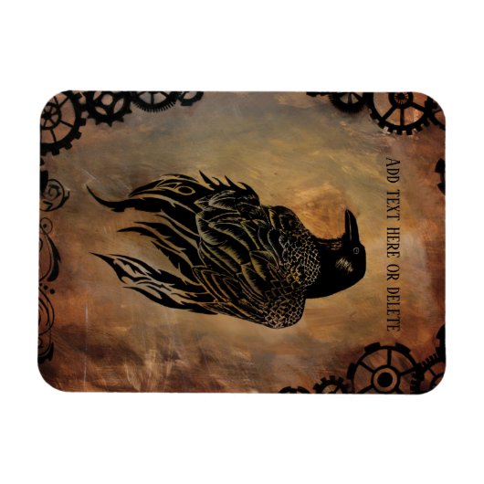 Clockwork Raven Magnet (Horizontal)