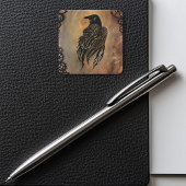 Clockwork Raven Quadratischer Aufkleber