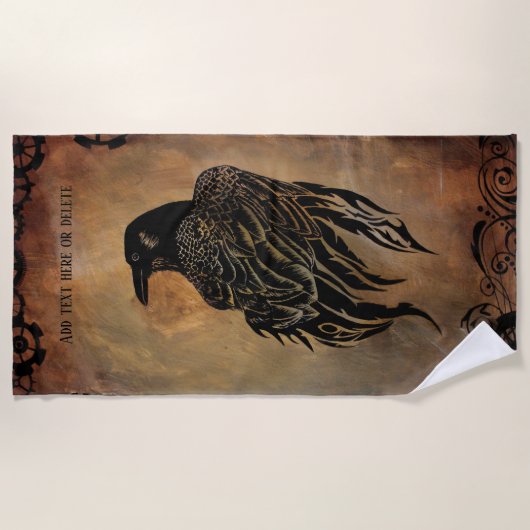 Clockwork Raven Strandtuch (Vorderseite)