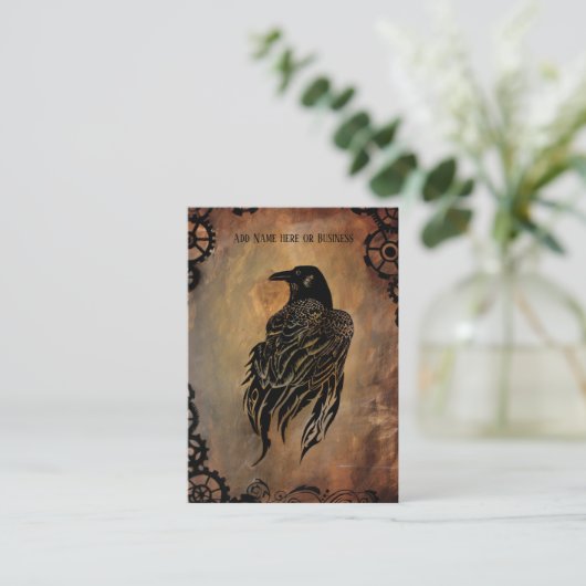 Clockwork Raven Visitenkarte (Stehend Vorderseite)