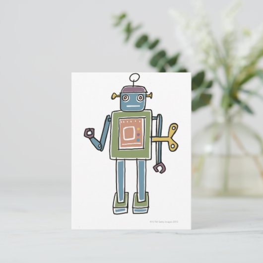 Clockwork Robot Postkarte (Stehend Vorderseite)