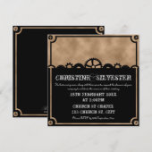 Clockwork-Silhouette, Einladung 5.25x5.25 (Vorne/Hinten)