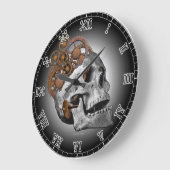 Clockwork Skull Cogs Steampunk Skeleton Gothic Große Wanduhr (Winkel)
