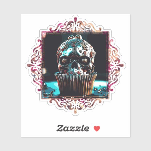 Clockwork Skull Cupcake Aufkleber (Blatt)