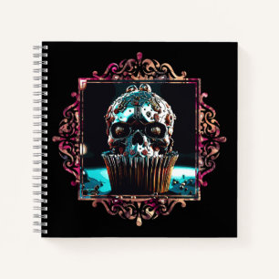 Clockwork Skull Cupcake Notizblock