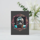 Clockwork Skull Cupcake Postkarte (Stehend Vorderseite)