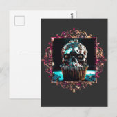 Clockwork Skull Cupcake Postkarte (Vorne/Hinten)