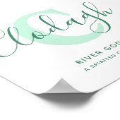 Clodagh Name bedeutet Farbtöne für grünen Text Poster (Ecke)