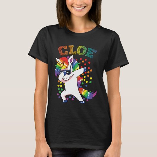 Cloe Dabbing Unicorn T-Shirt (Vorderseite)