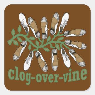 Clog Over Vine Dance Quadratischer Aufkleber