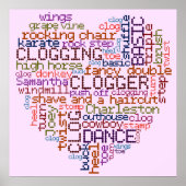 Clogger Clogging Word Art Poster (Vorne)